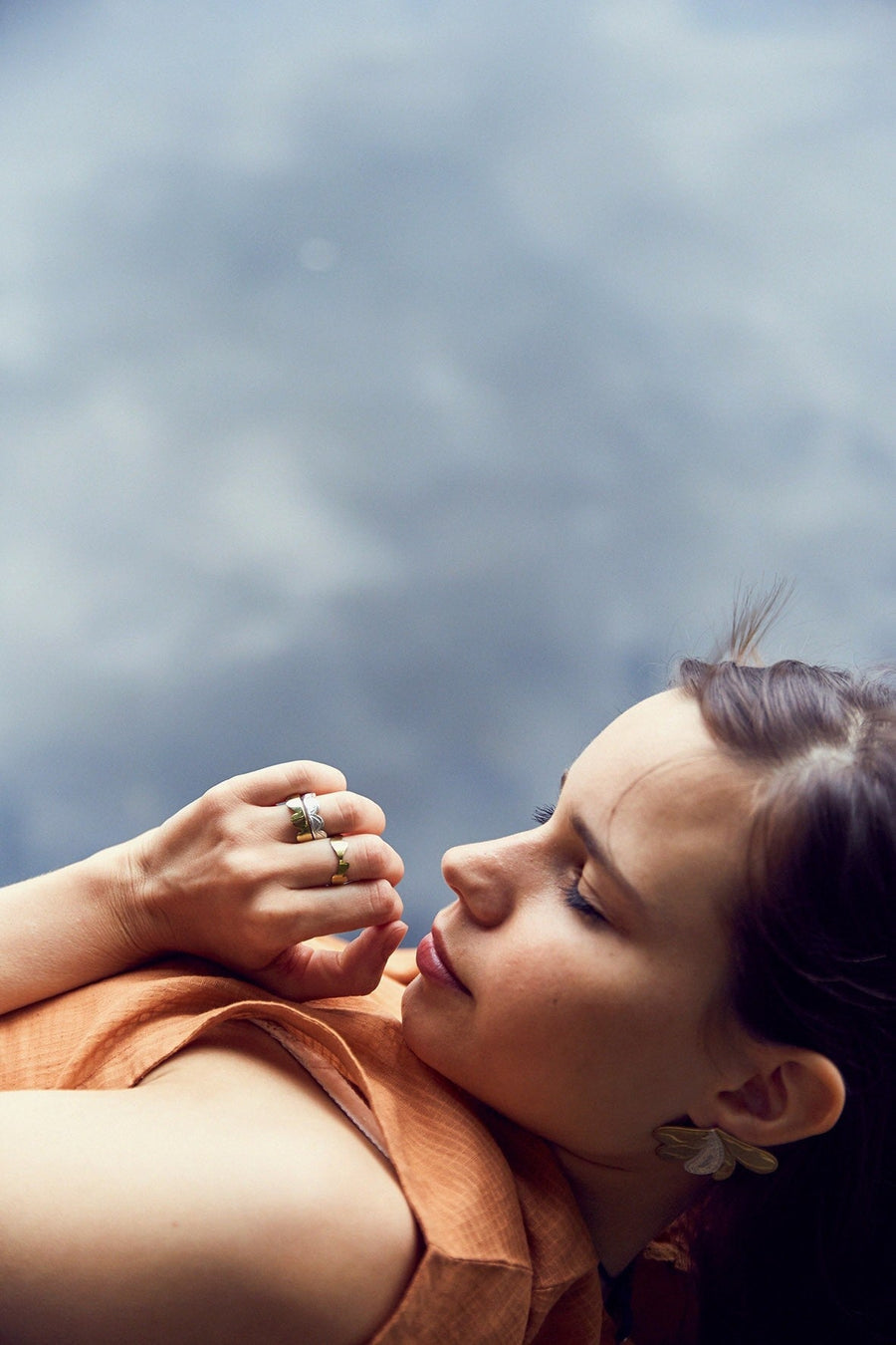 bague vague argent ombre claire