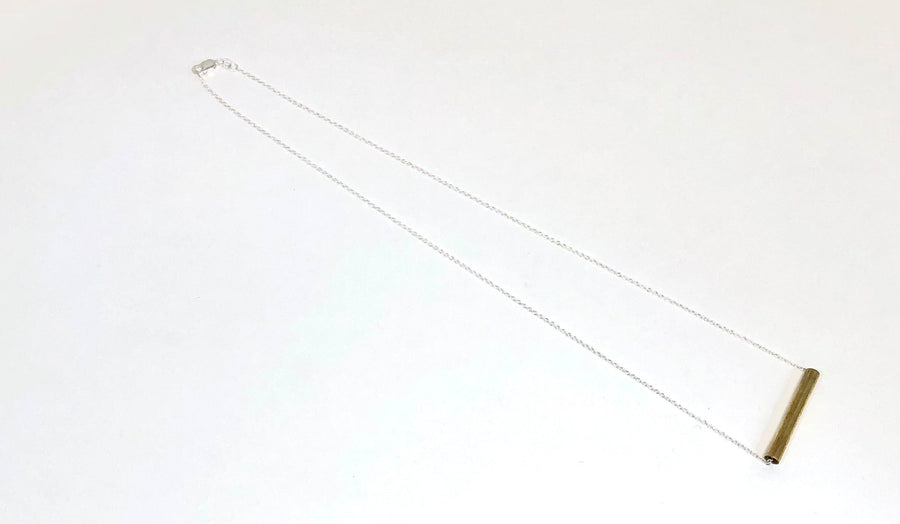 Collier tube sur chaîne argent COLLIER ombre claire