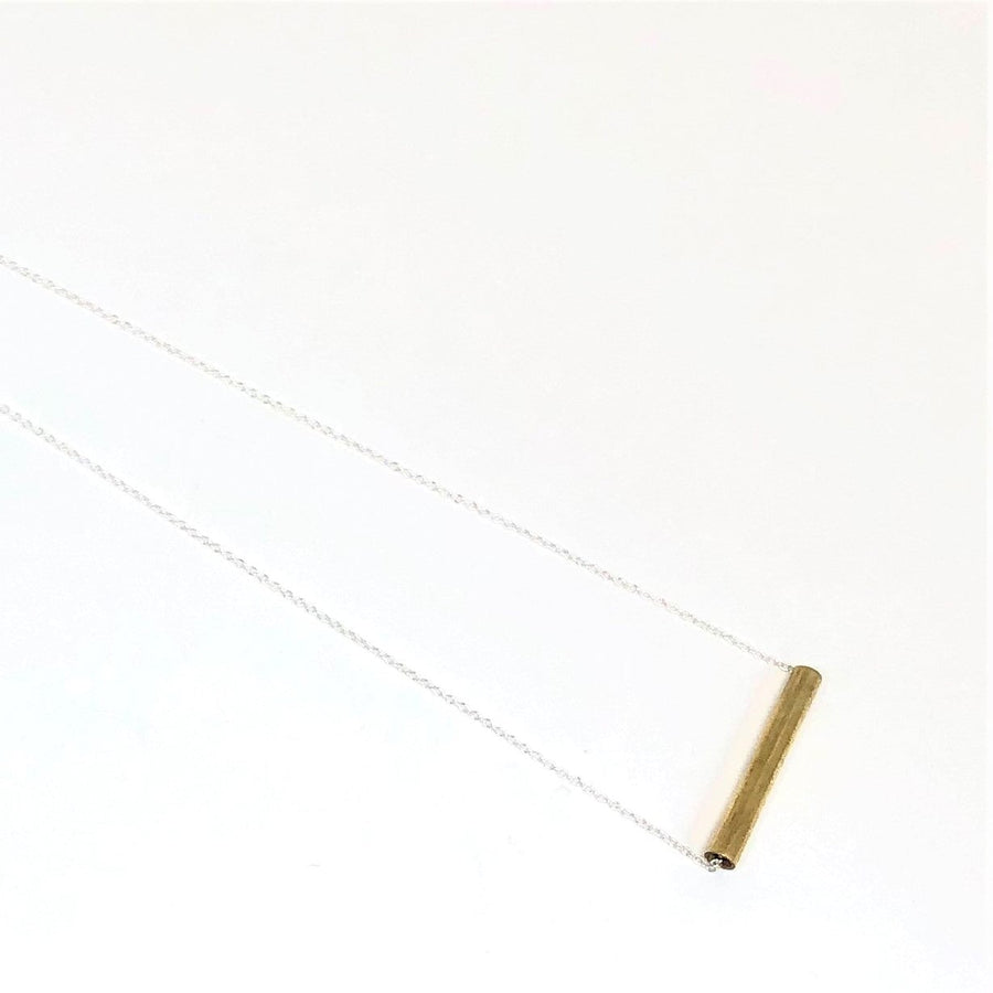 Collier tube sur chaîne argent COLLIER ombre claire