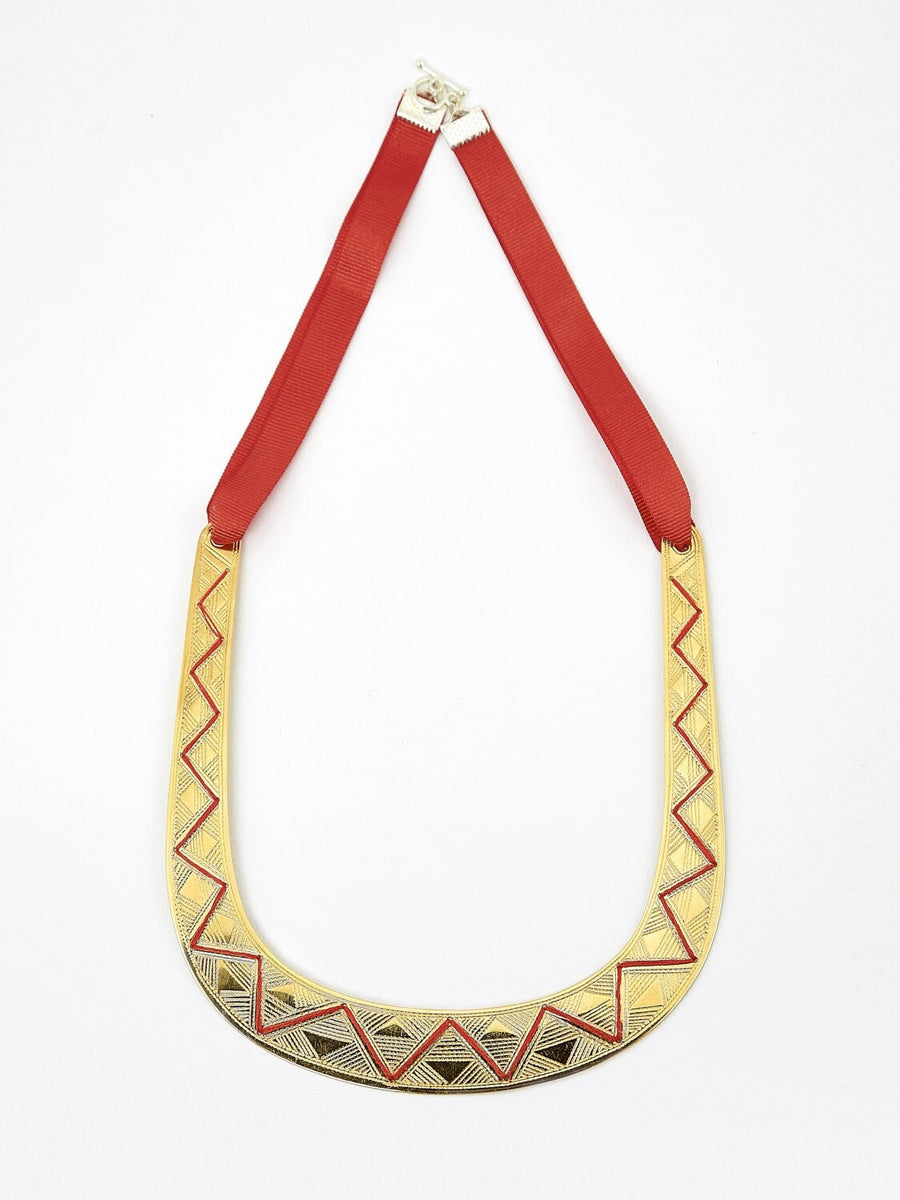 Plastron Brodé vermeil COLLIER ombre claire 